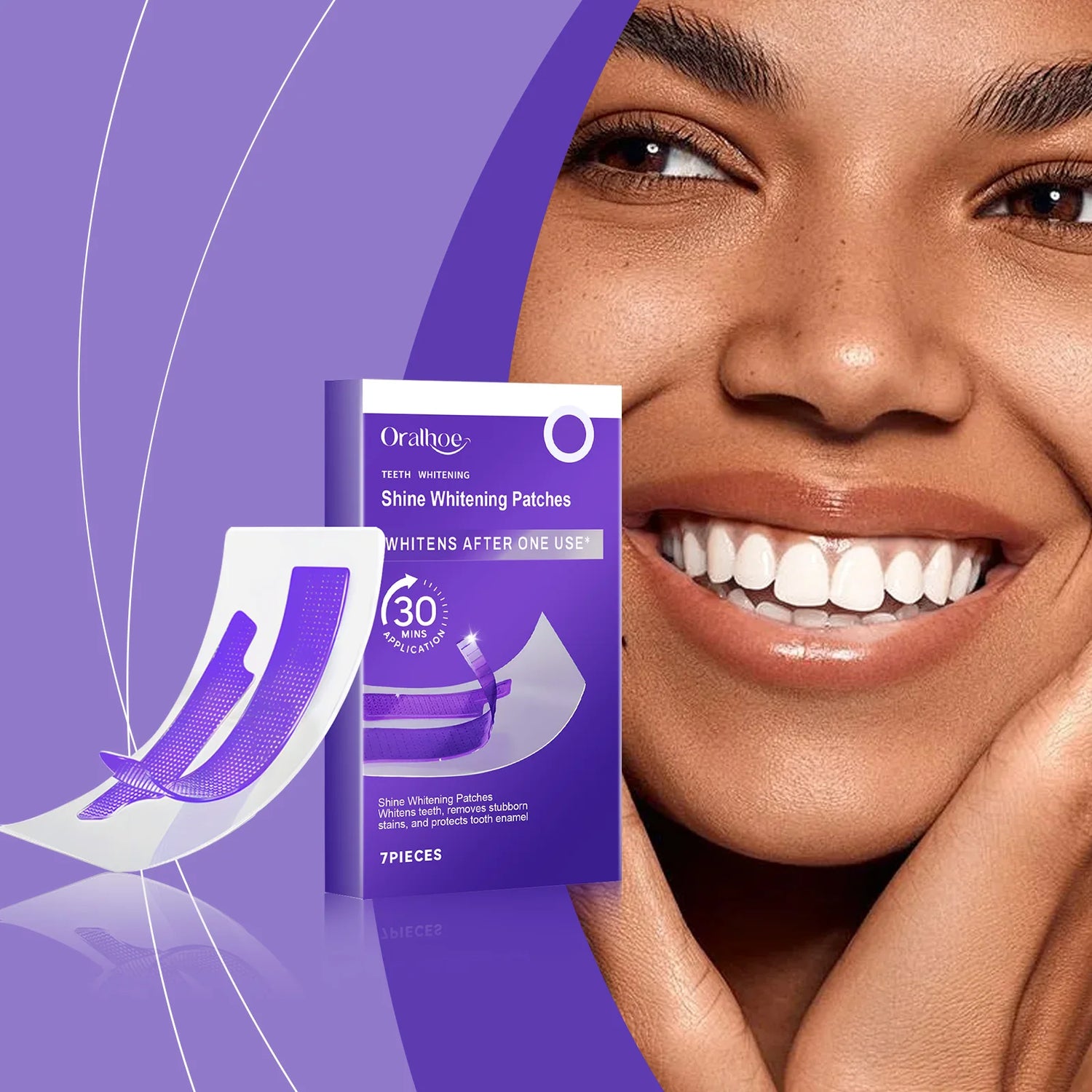 Transform Your Smile with Purple Teeth Whitening Strips - Fast Stain Removal & Reduced Sensitivity!